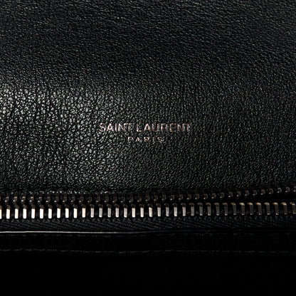 Saint Laurent Sheepskin Matelasse Chevron Monogram Medium College Bag Black 6 of 12