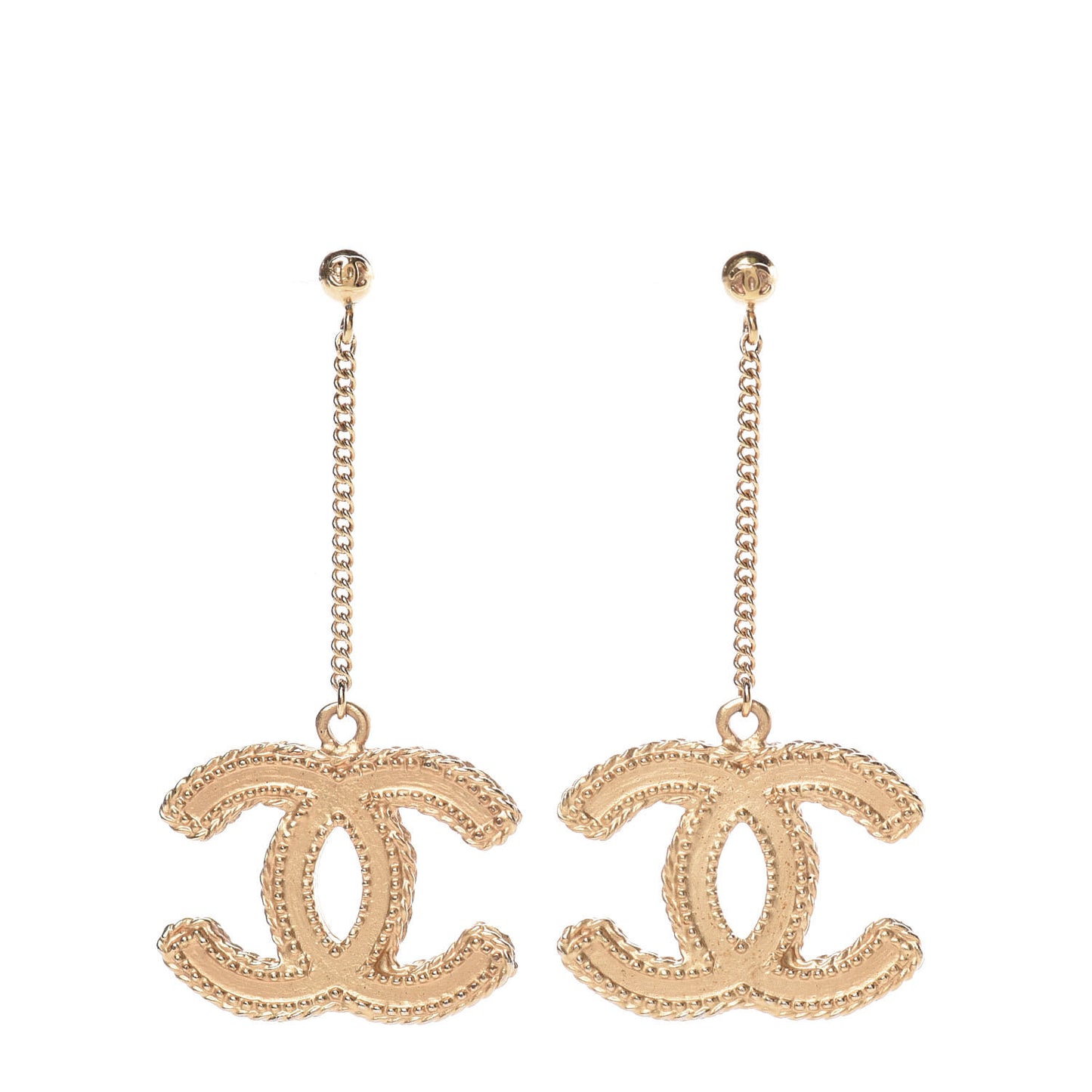 CC Drop Earrings Matte Gold