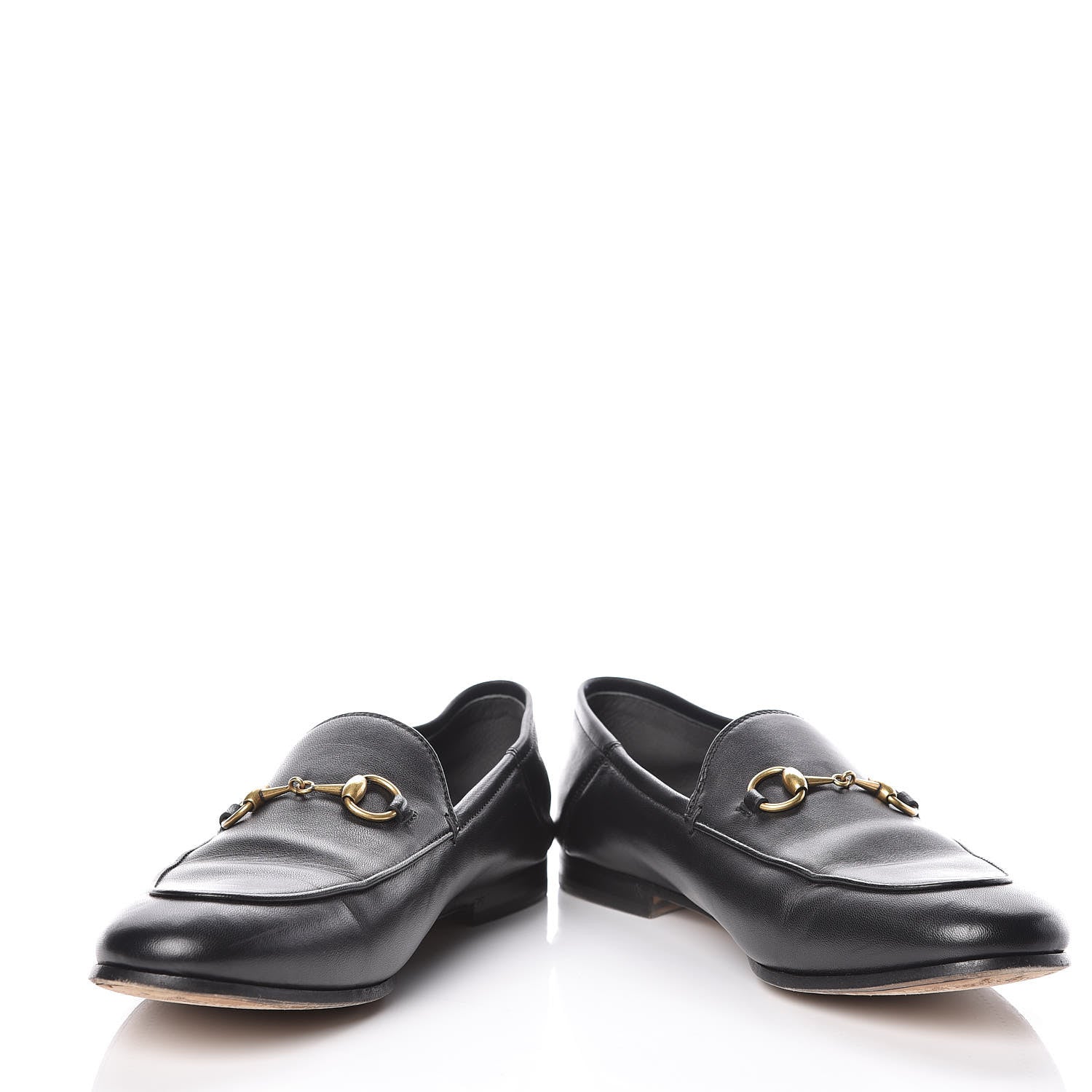 Gucci Lambskin Womens Brixton Horsebit Loafers 37.5 Black 5 of 11
