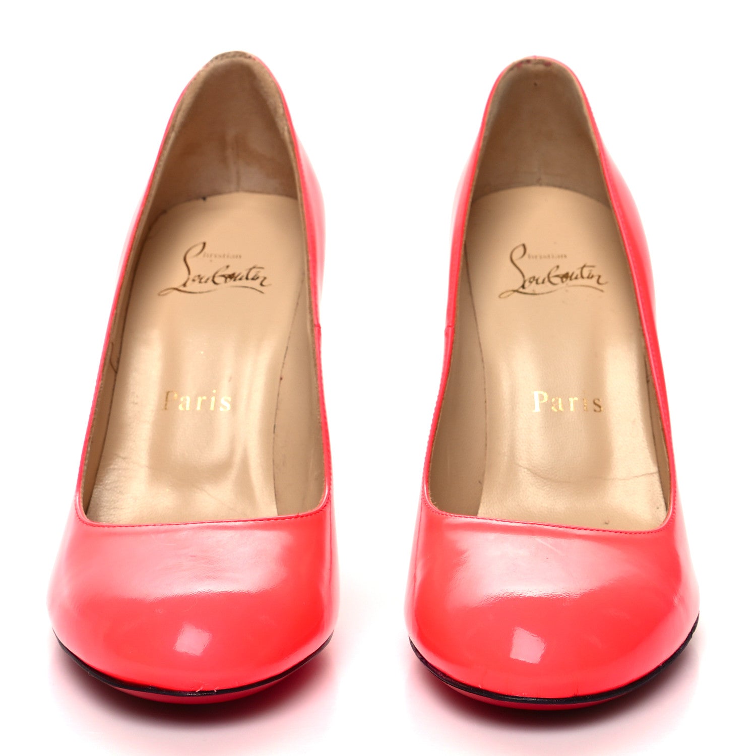 Christian Louboutin Patent Fifille 100 Pumps 37 Fluo Rose 2 of 8