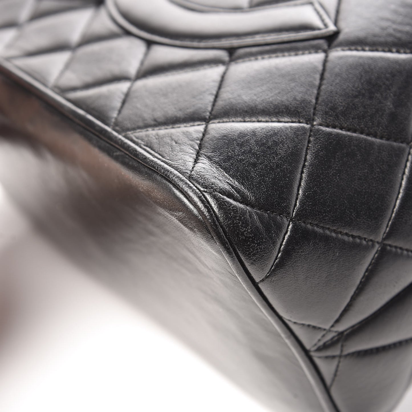 Lambskin Quilted Medallion Tote Black
