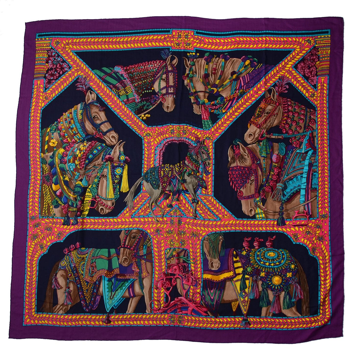 Cashmere Silk La Danse Du Cheval Marwari Shawl 140