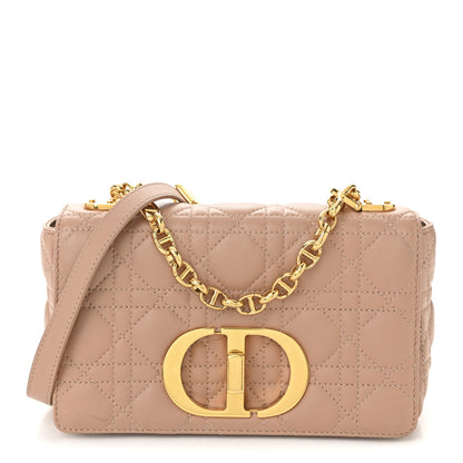 Christian Dior Calfskin Cannage Small Caro Bag Rose De Vents 1 of 11