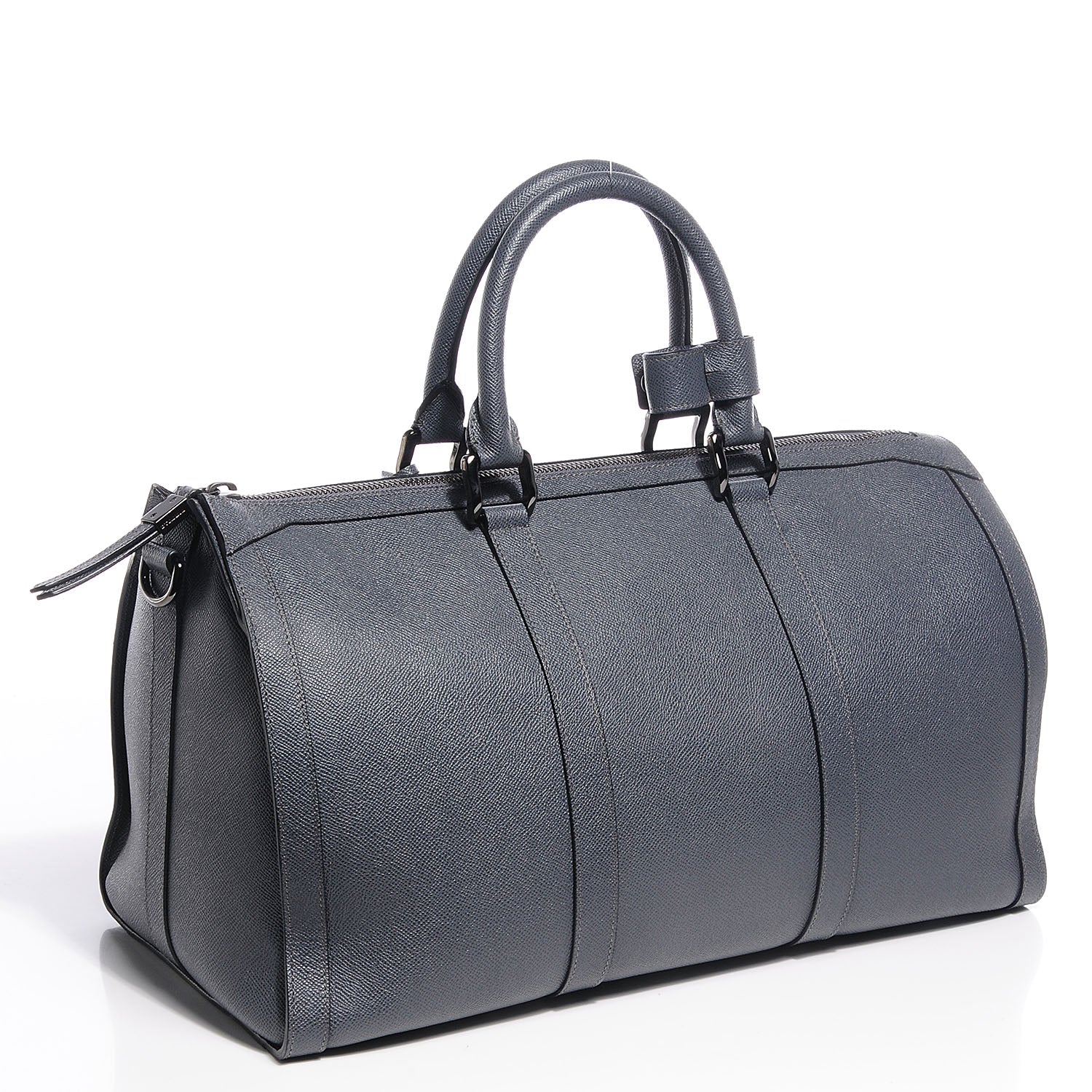 Burberry London Leather Boston Holdall 45 Mid Grey Melange 2 of 10