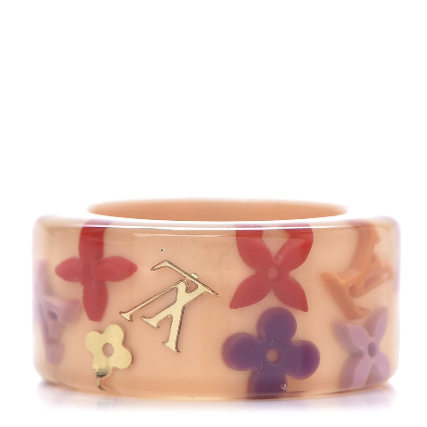 Resin Monogram Farandole Ring 8 Beige