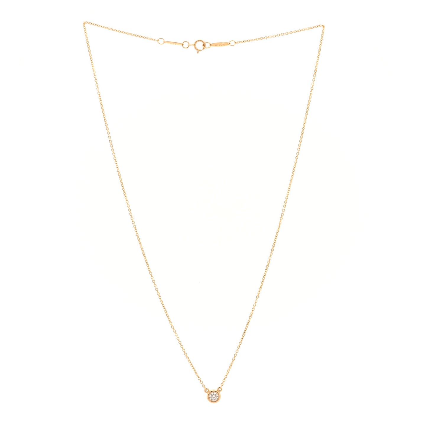 18K Rose Gold Diamond .17ct Elsa Peretti Diamonds by the Yard Pendant Necklace