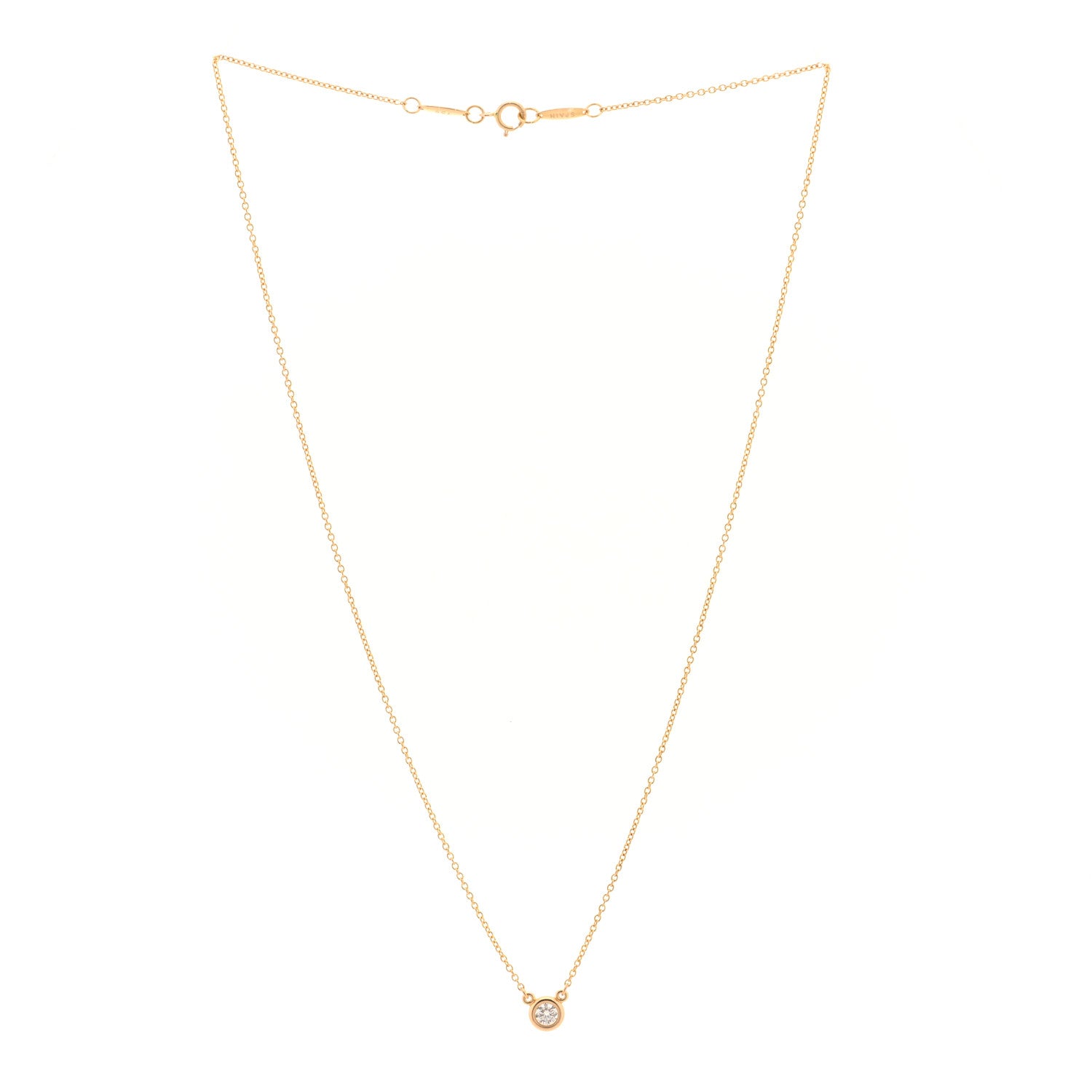 Tiffany 18K Rose Gold Diamond .17ct Elsa Peretti Diamonds by the Yard Pendant Necklace 3 of 6