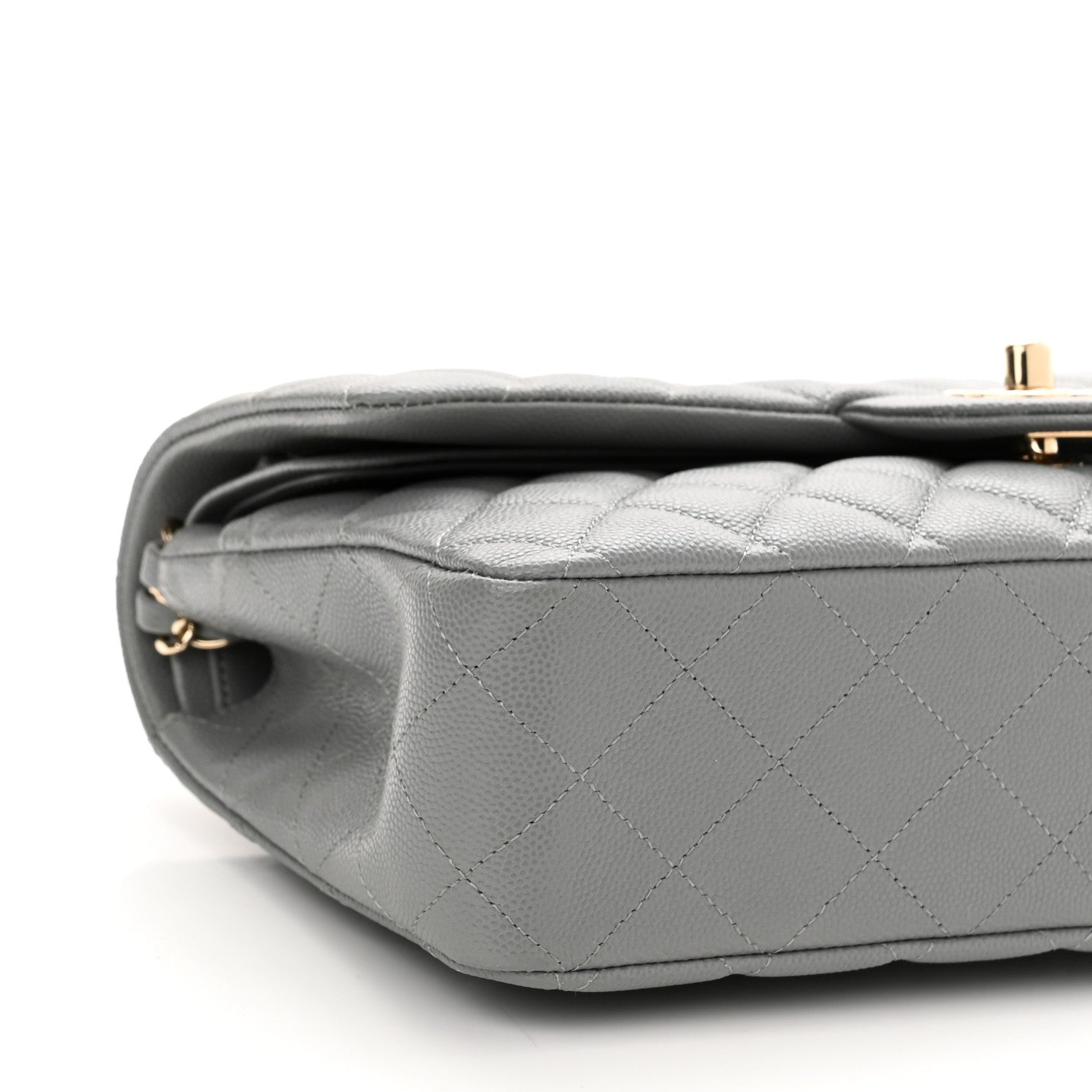 Chanel Caviar Quilted Medium Double Flap Grey 9 of 10