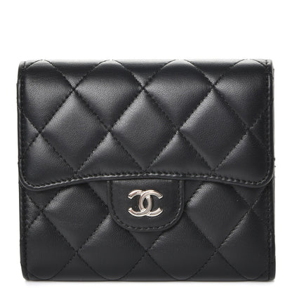 Chanel Lambskin Quilted Small Compact Wallet Black 1 of 9