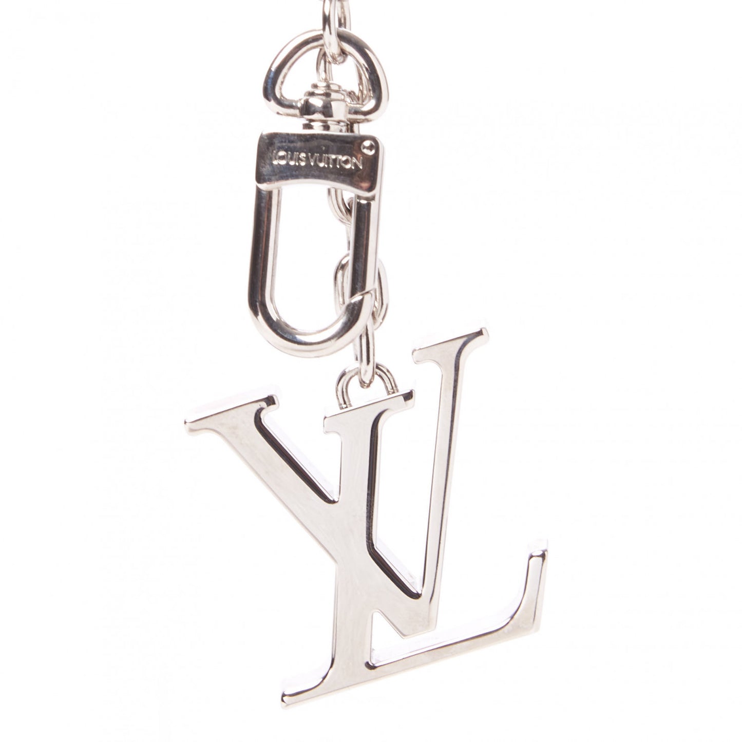 LV Facettes Bag Charm Key Holder Silver