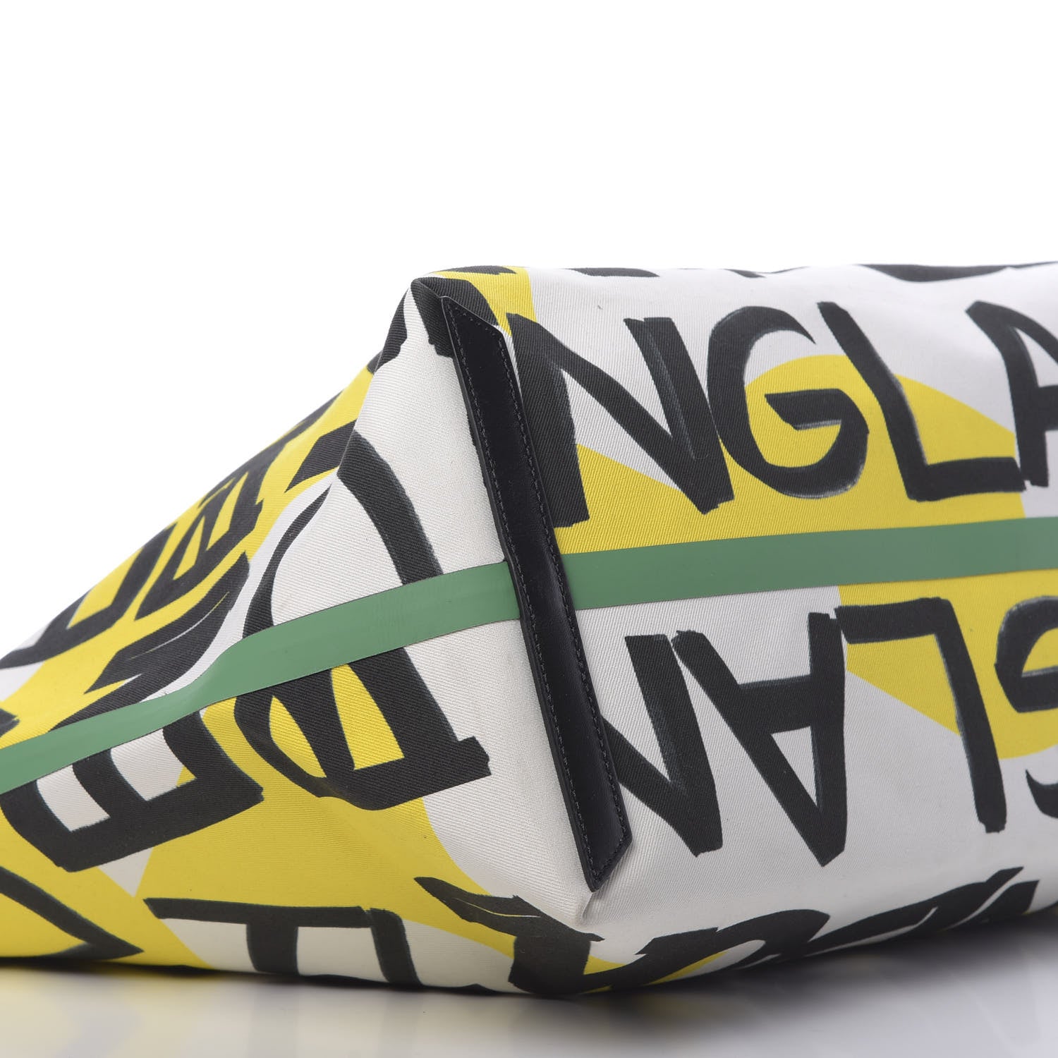 Burberry Canvas Giant Logo Graffiti Print Reversible Tote Black Green 11 of 16