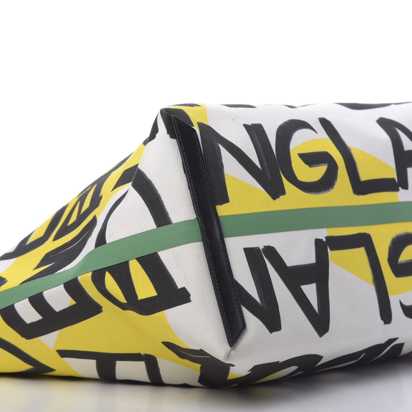 Canvas Giant Logo Graffiti Print Reversible Tote Black Green