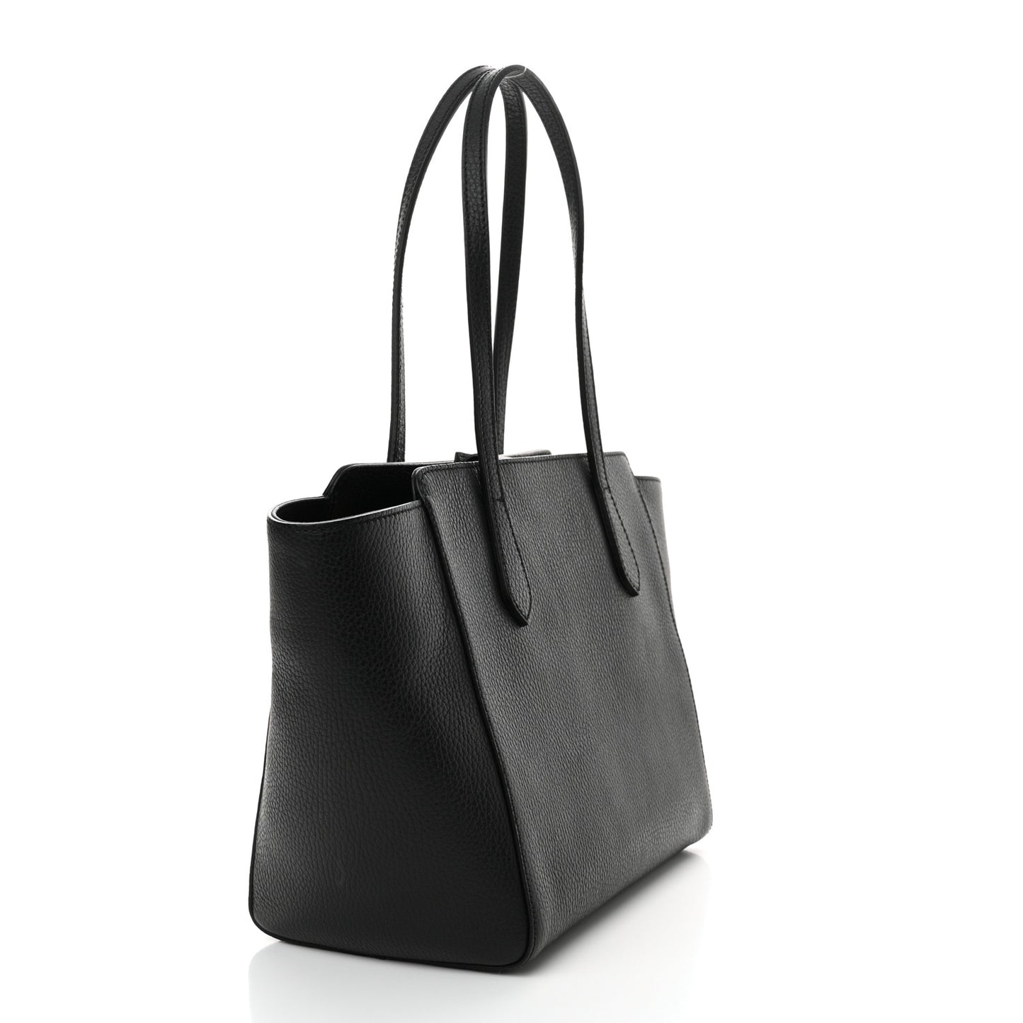 Pebbled Calfskin Small Swing Tote Black