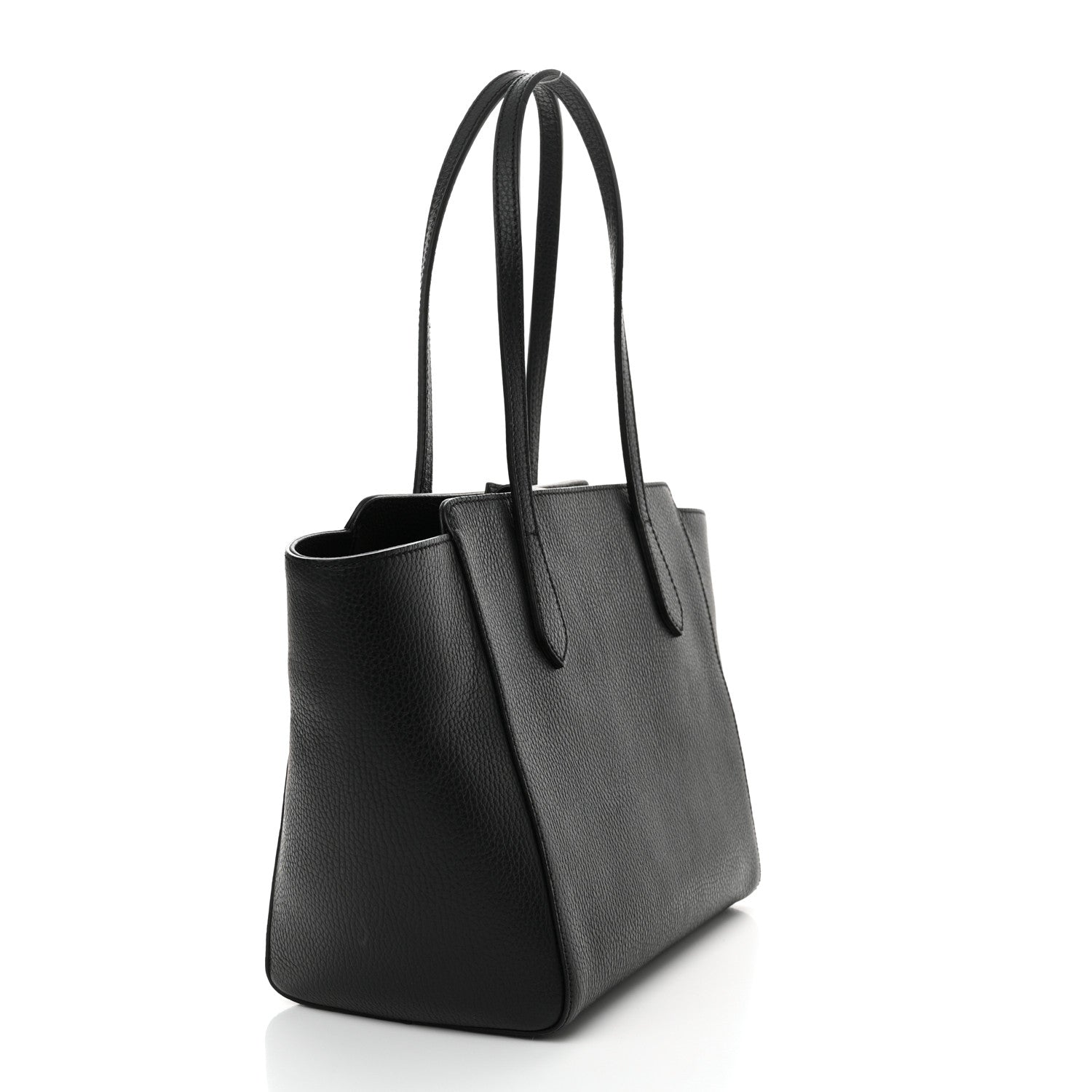 Gucci Pebbled Calfskin Small Swing Tote Black 3 of 10