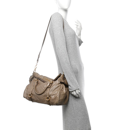 Miu Miu Vitello Lux Bow Bag Grey 2 of 15