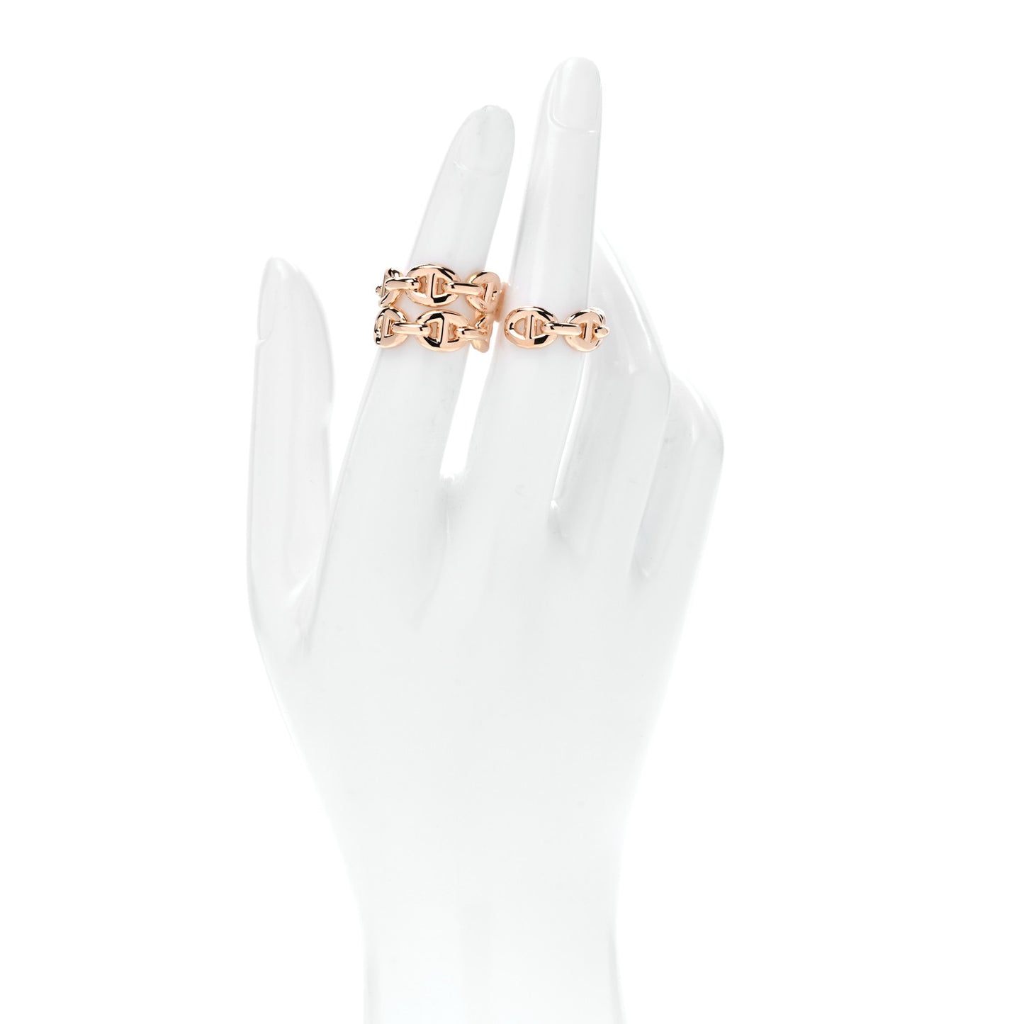 18K Rose Gold PM Chaine d'Ancre Enchainee Double Ring 52 6