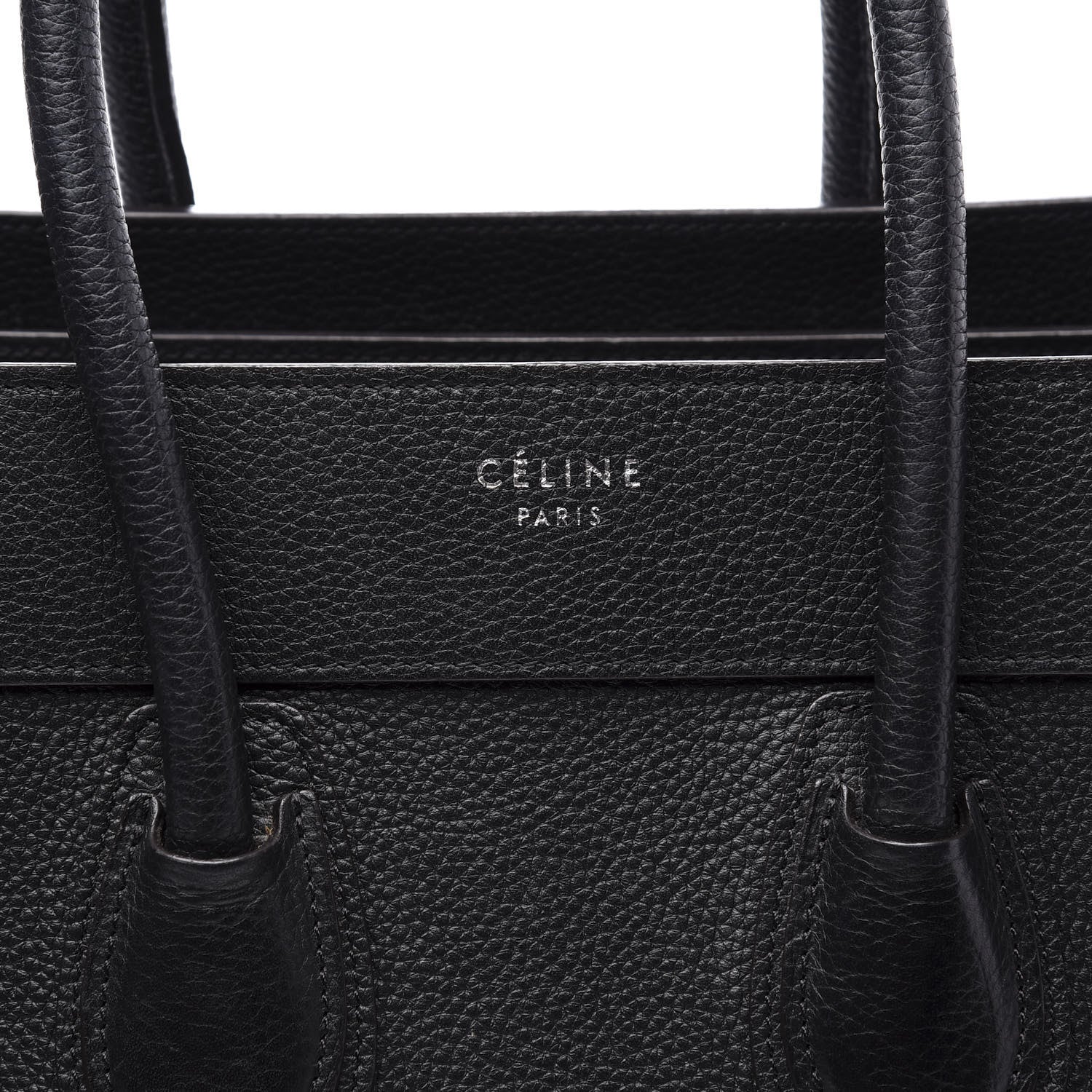 Celine Drummed Calfskin Micro Luggage Black 9 of 9