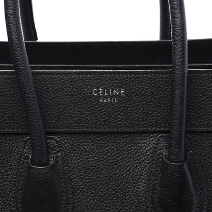 Celine Drummed Calfskin Micro Luggage Black 9 of 9