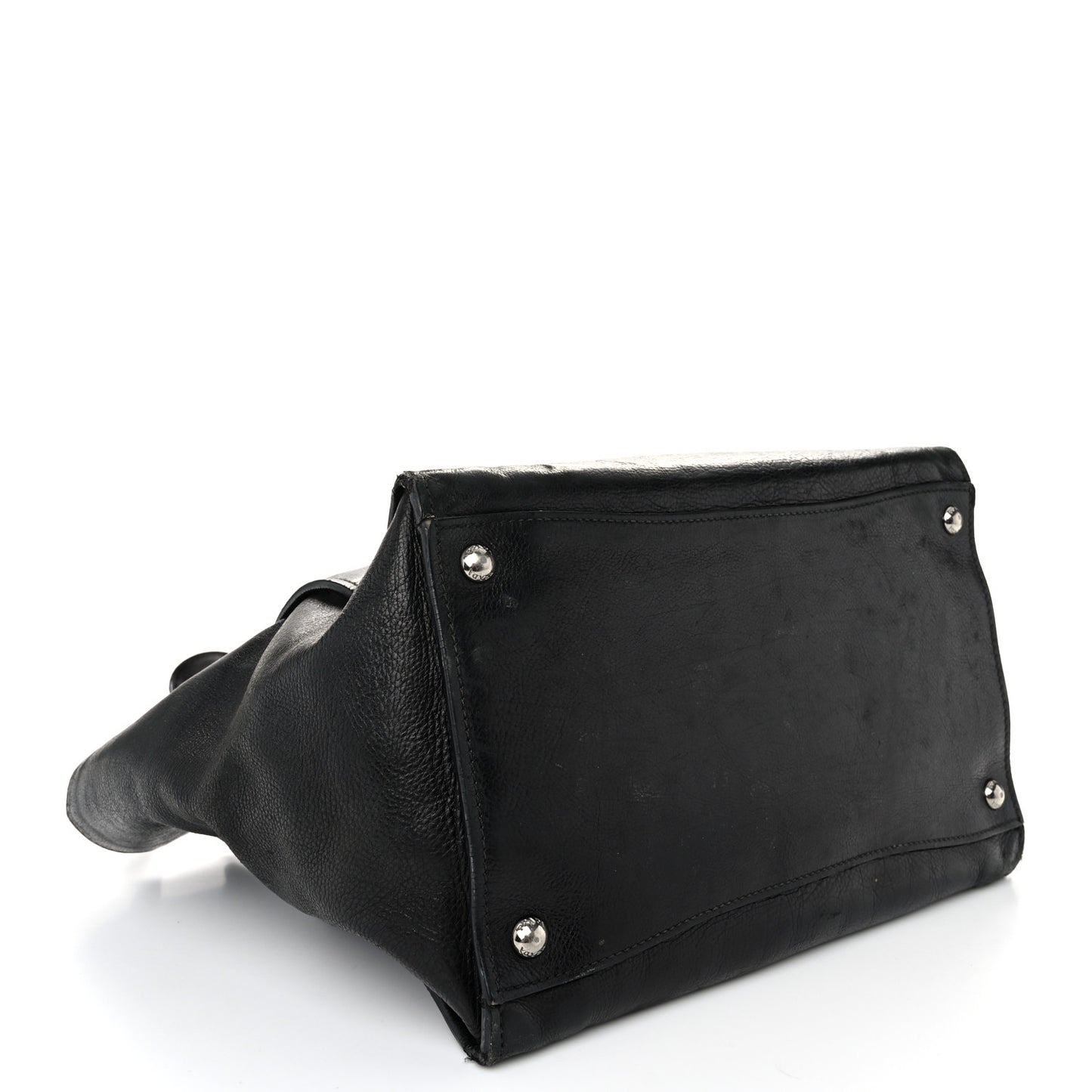 Glace Calf Twin Pocket Tote Black