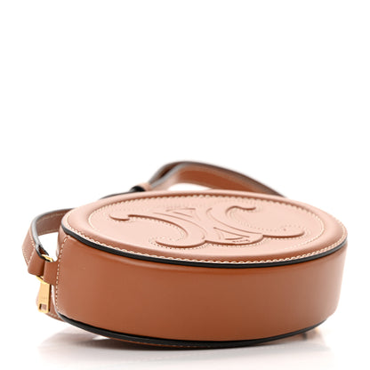 Celine Smooth Calfskin Cuir Small Triomphe Oval Crossbody Purse Tan 4 of 12