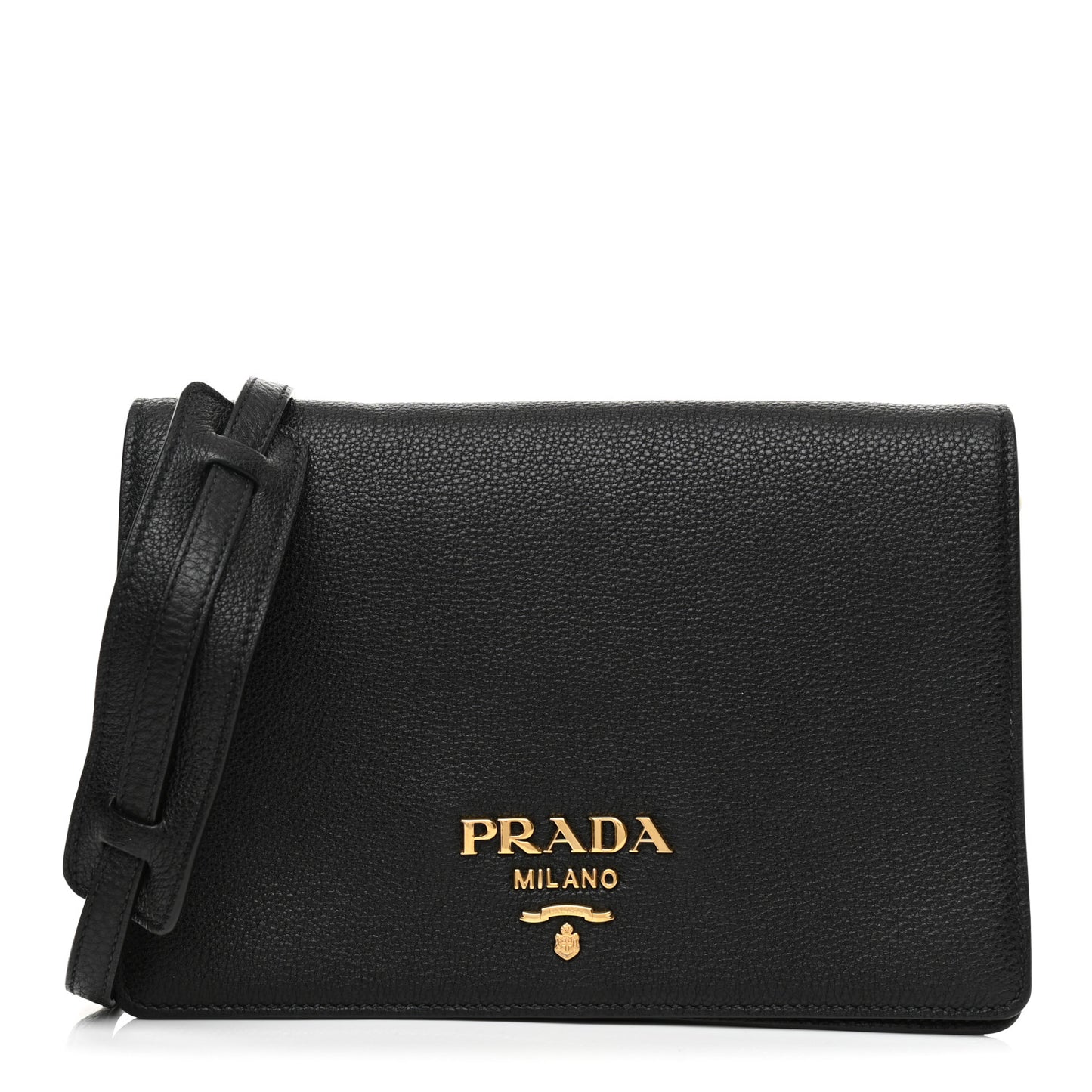 Vitello Daino Flap Crossbody Black