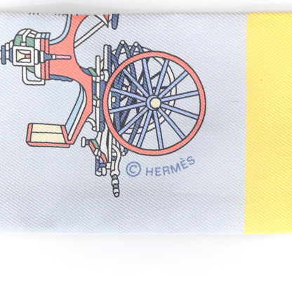 Hermes Silk Les Voitures Exquises Twilly Rose Pale Jaune Pale 3 of 4