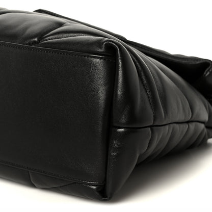 Saint Laurent Lambskin Quilted Monogram Monochrome Medium Loulou Puffer Chain Satchel Black 11 of 11