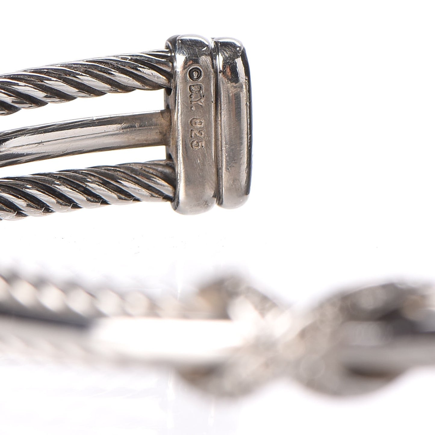 Sterling Silver Diamond 7mm X Crossover Cuff