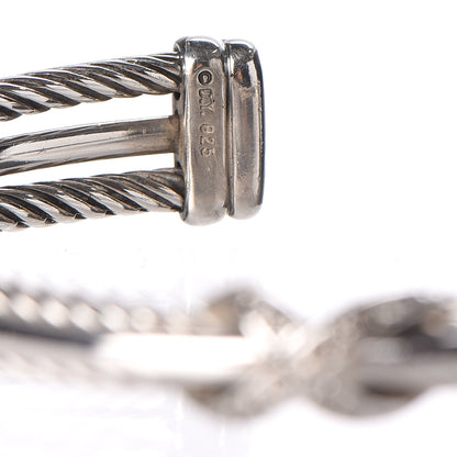 David Yurman Sterling Silver Diamond 7mm X Crossover Cuff 4 of 4