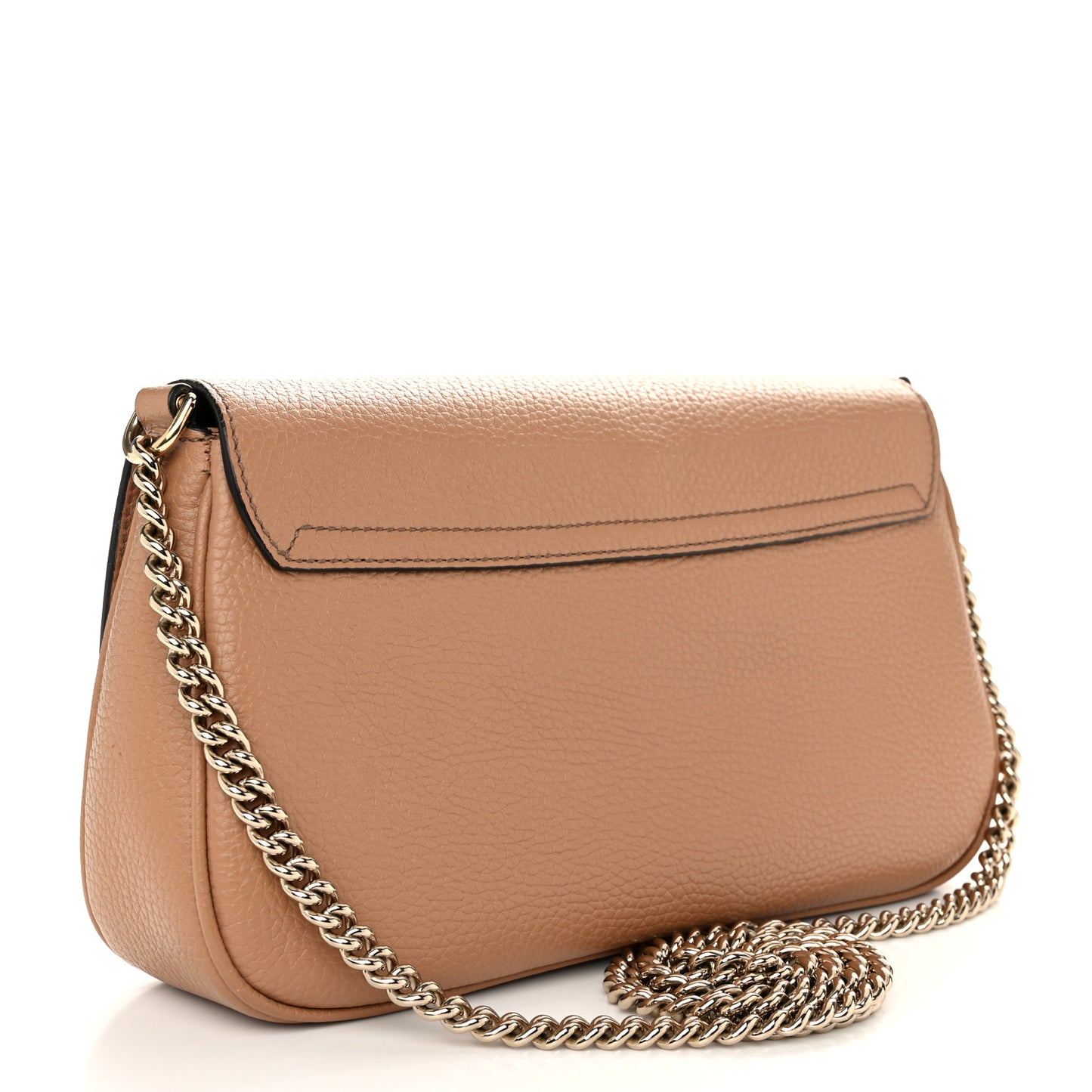 Pebbled Calfskin Medium Soho Flap Crossbody Camelia