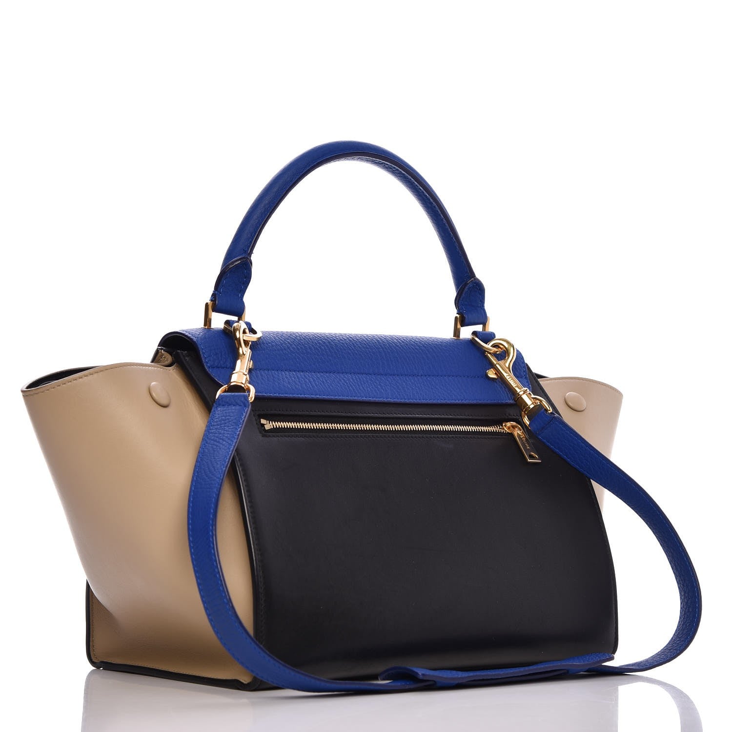 Celine Elephant Calfskin Small Tri-color Trapeze 3 of 12