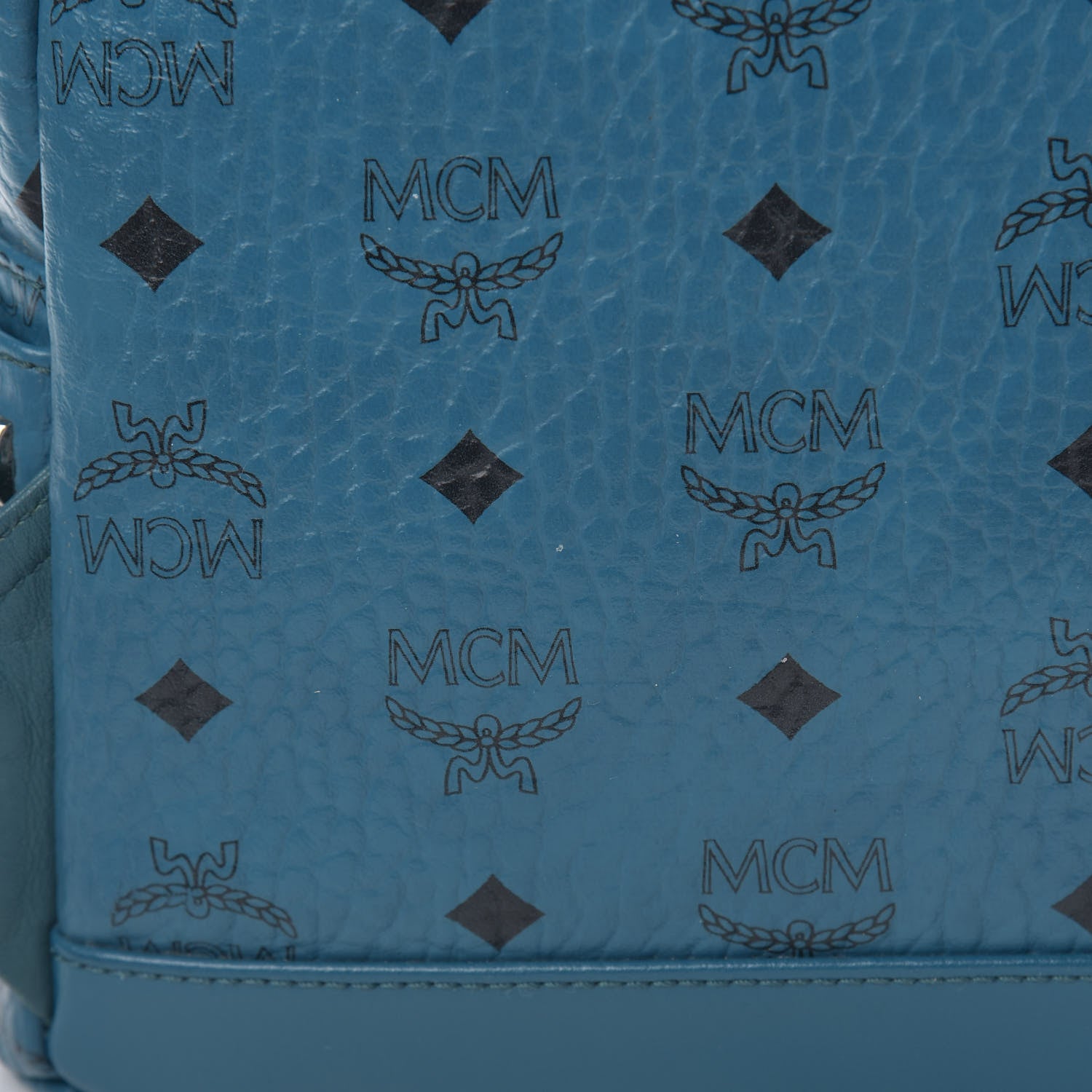 MCM Visetos Side Stud Mini Stark Backpack Teal 11 of 11