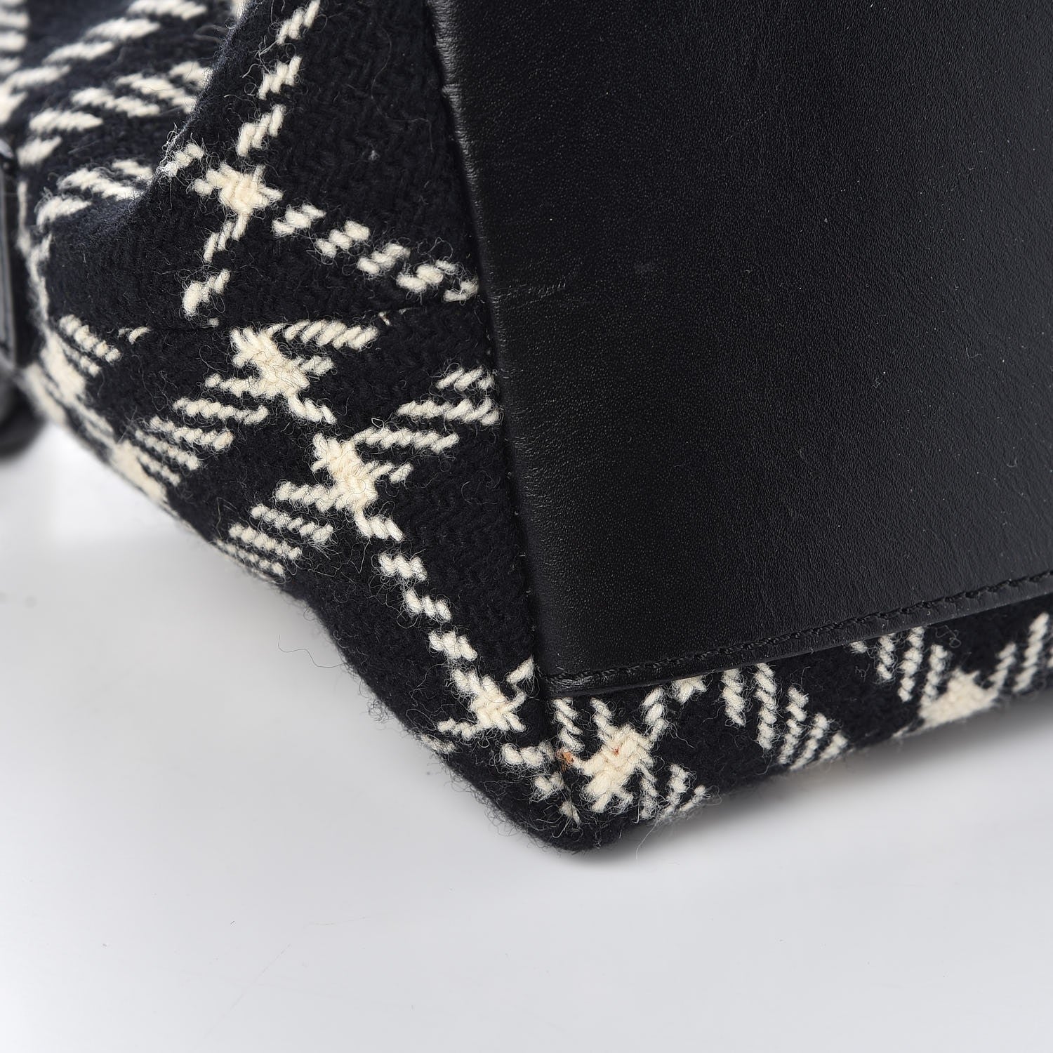 Burberry Wool Plaid Check Small Shoulder Bag Black 10 of 14