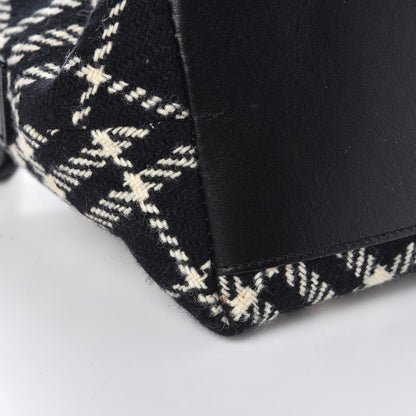 Burberry Wool Plaid Check Small Shoulder Bag Black 10 of 14