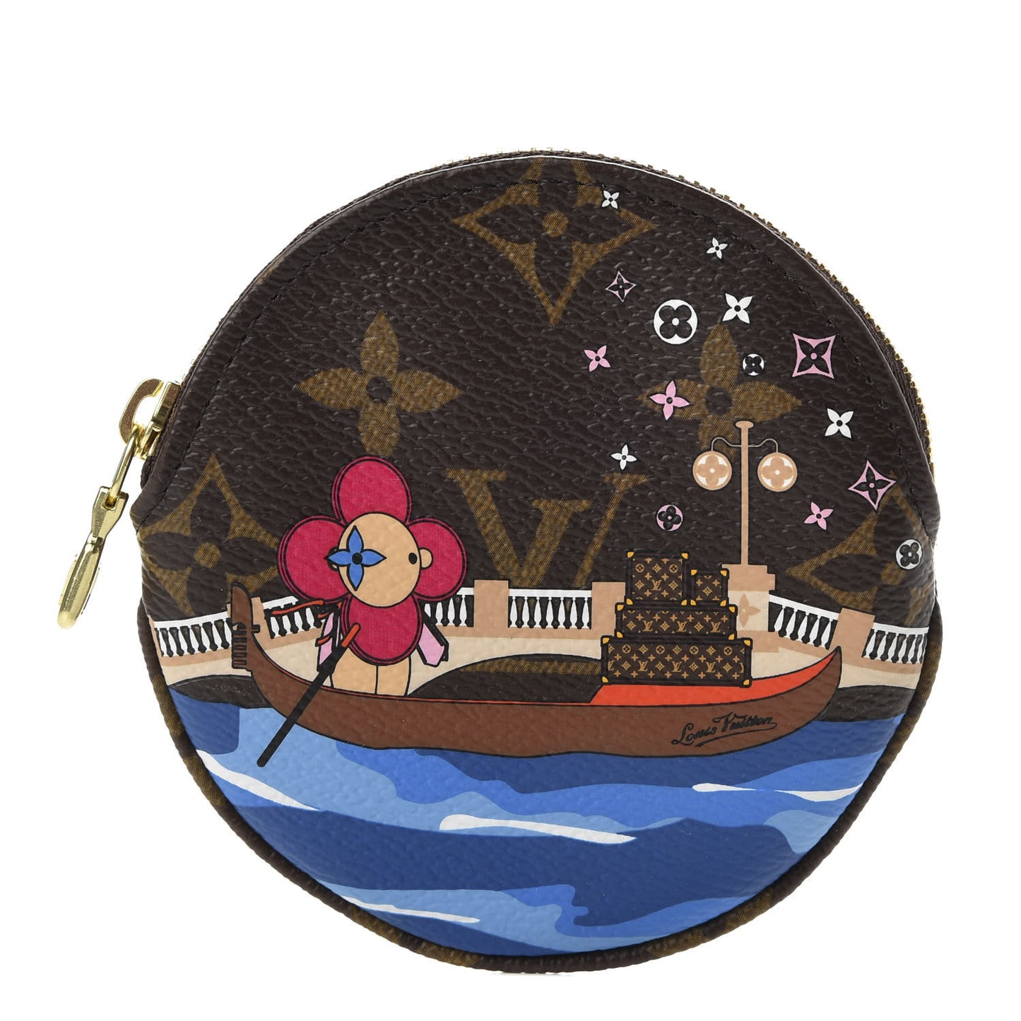 Monogram 2019 Christmas Animation Round Coin Purse Blue