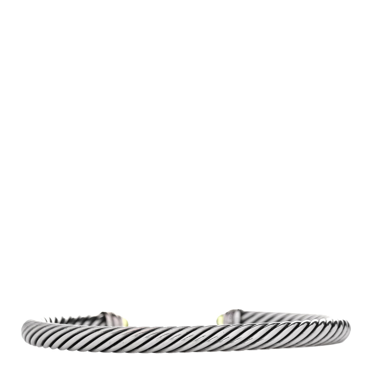 David Yurman Sterling Silver Diamond Peridot 5mm Cable Classics Bracelet 2 of 3