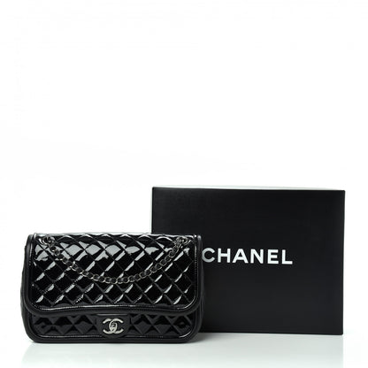 Chanel Patent Quilted Jumbo Classic Twist Flap Bag Black 10 of 10