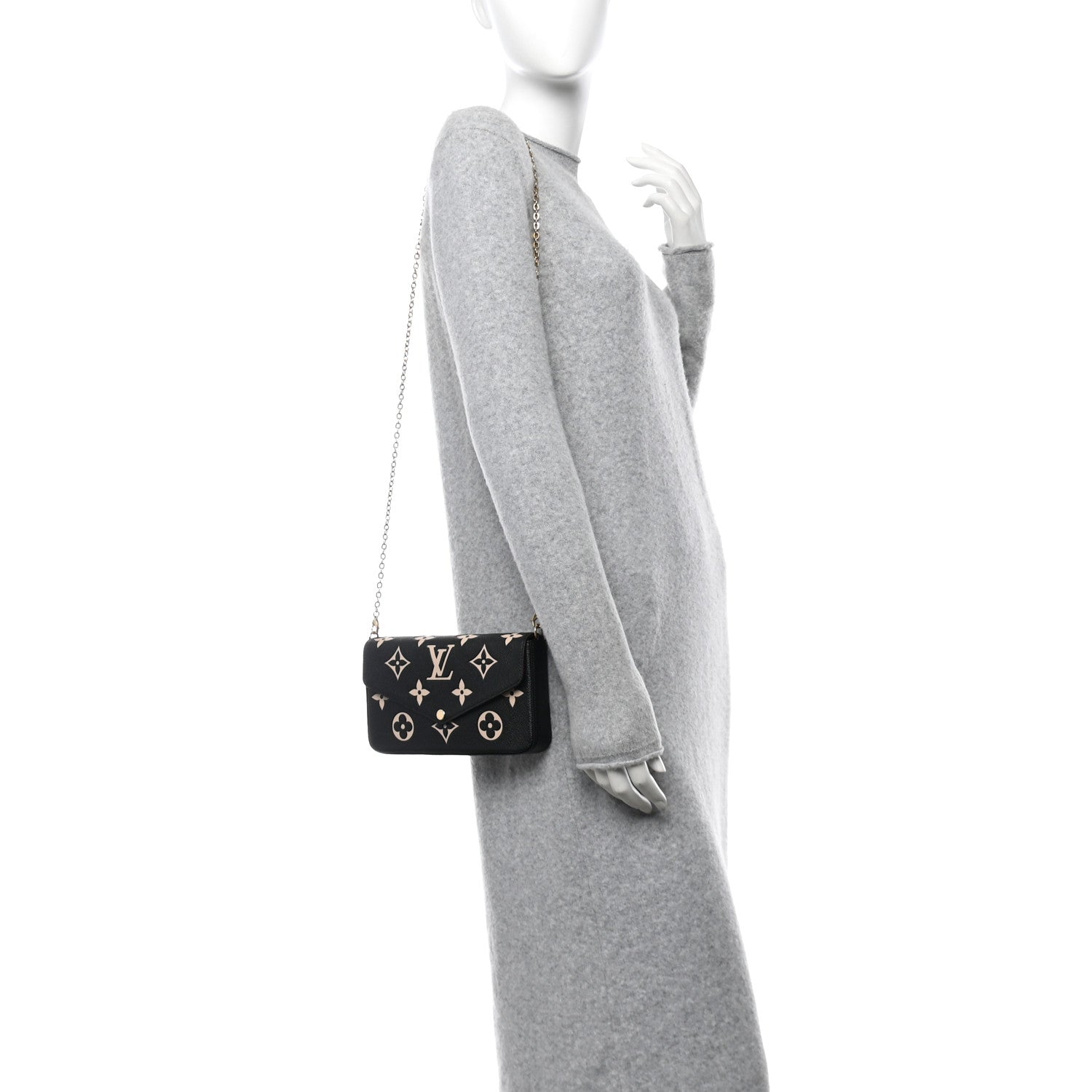 Louis Vuitton Empreinte Monogram Giant Felicie Pochette Black Beige 3 of 10