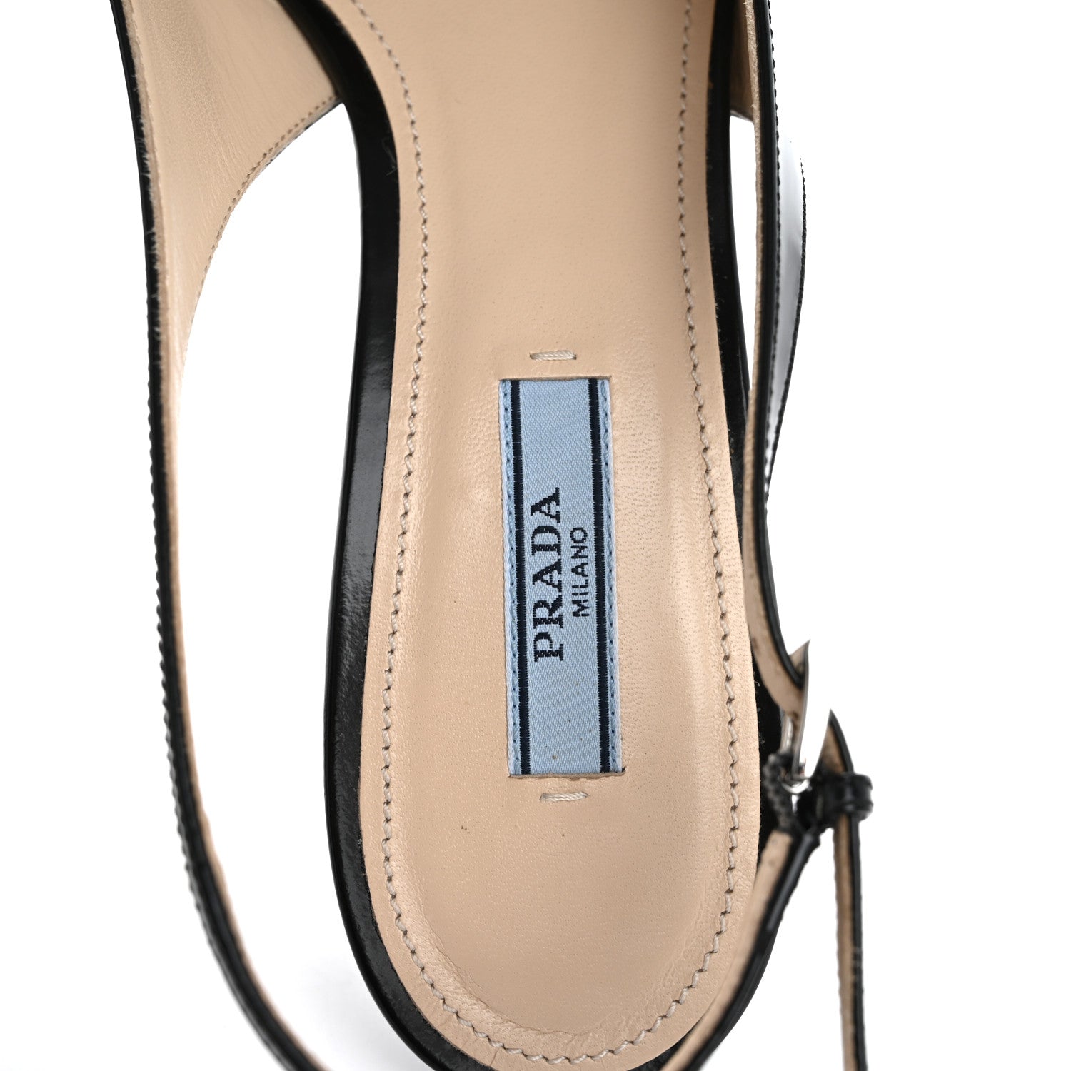 Prada Spazzolato Slingback Pumps 39 Black 7 of 9