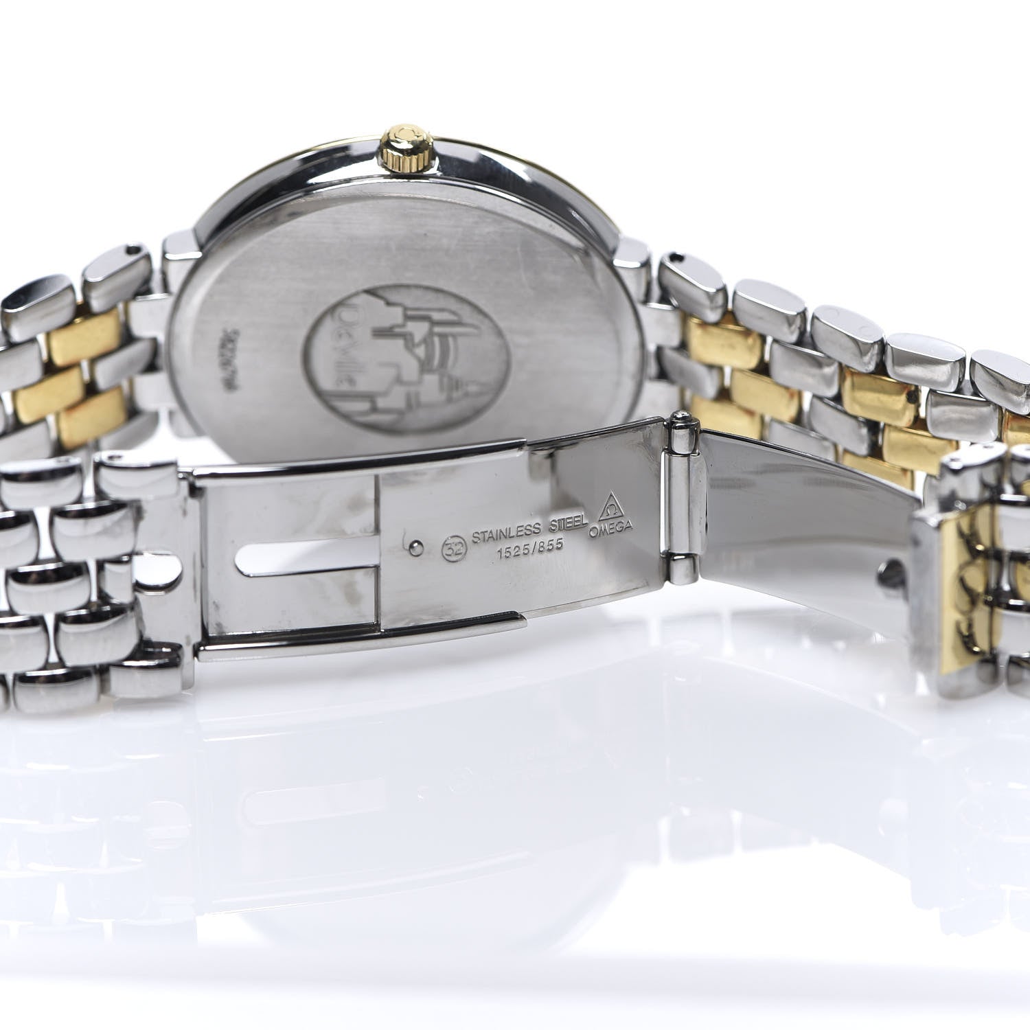Omega Stainless Steel 18K Yellow Gold 33mm De Ville Co-Axial Quartz Watch White 7314.31.00 5 of 5