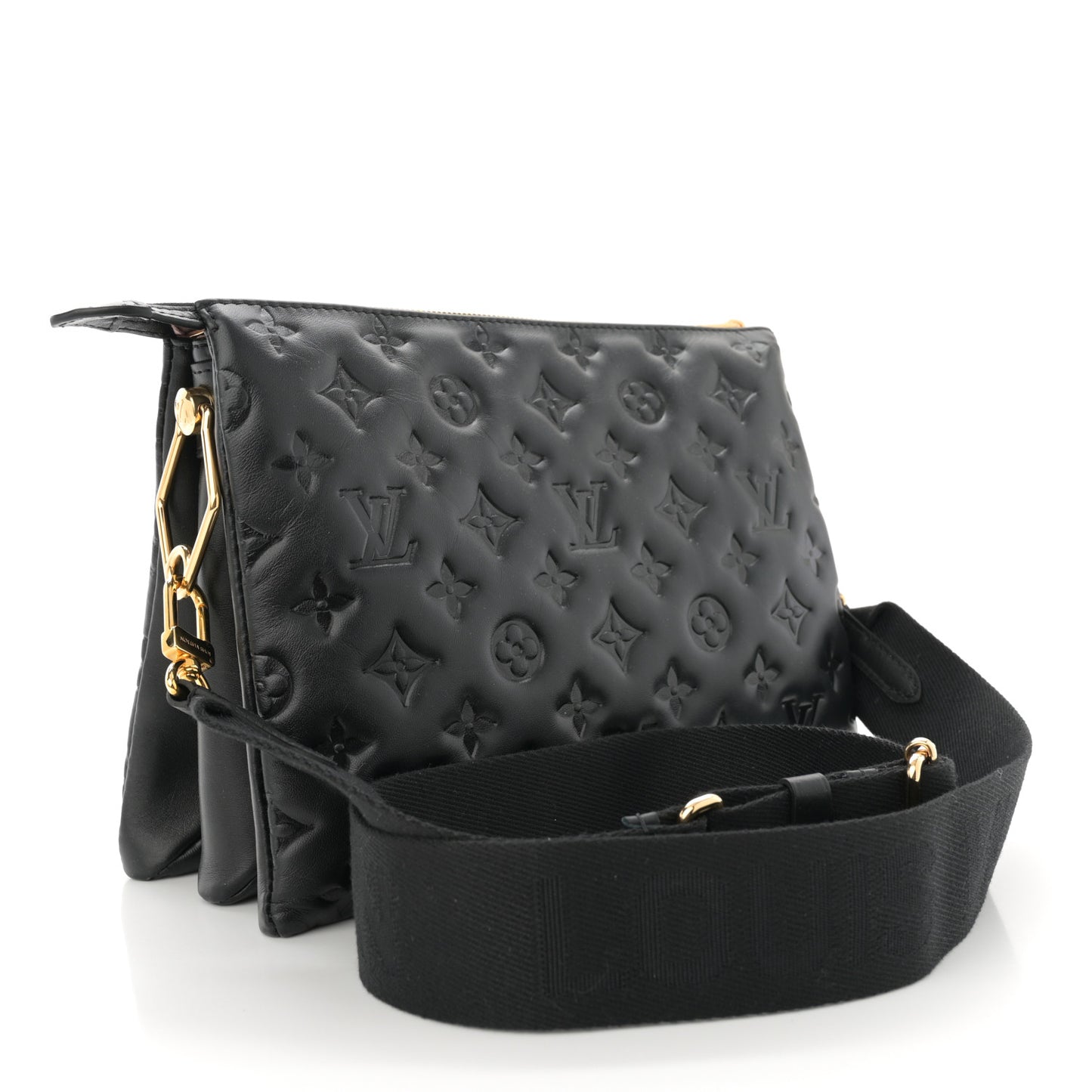 Lambskin Embossed Monogram Coussin PM Black