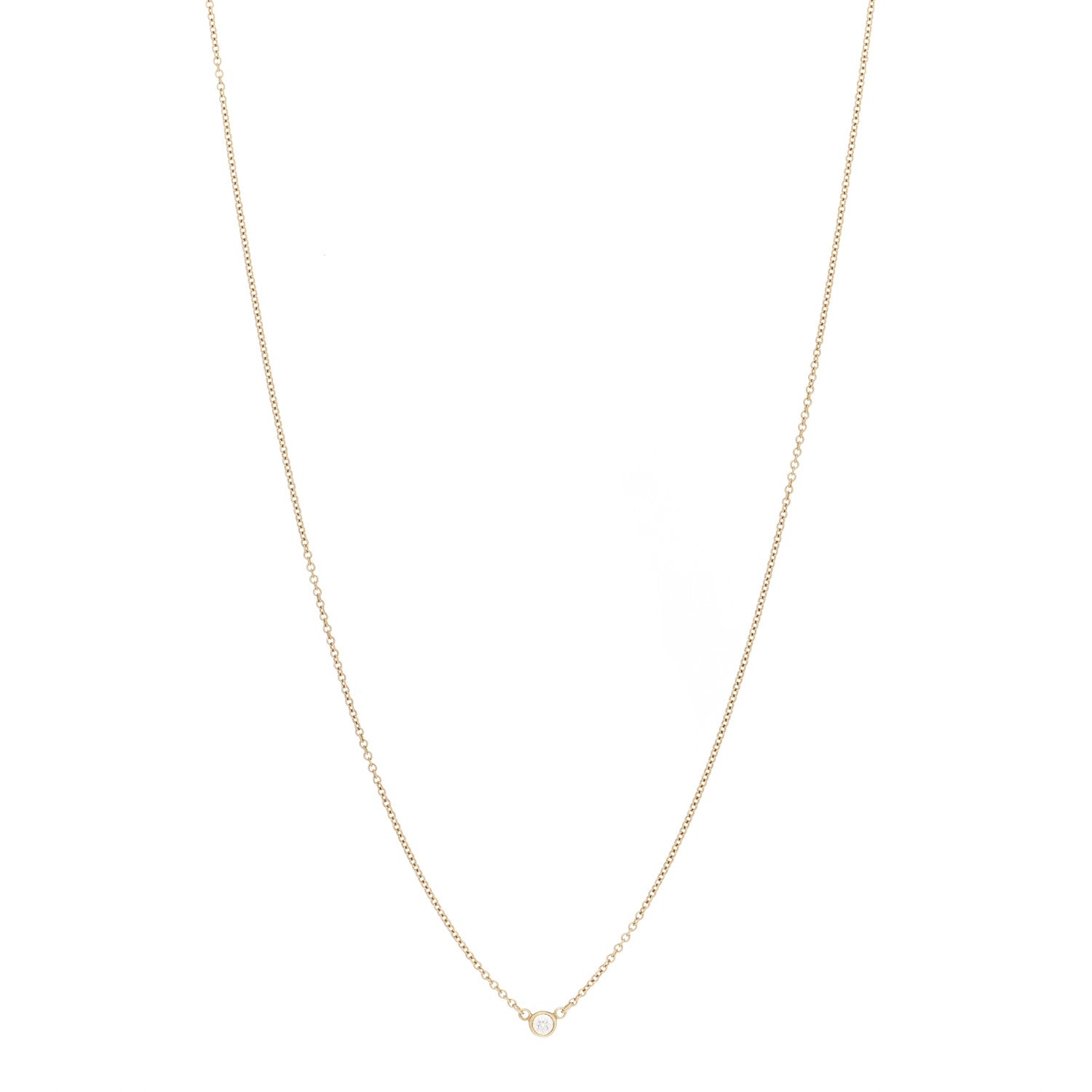 Tiffany 18K Yellow Gold Diamond .08ct Elsa Peretti Diamonds by the Yard Pendant Necklace 1 of 5