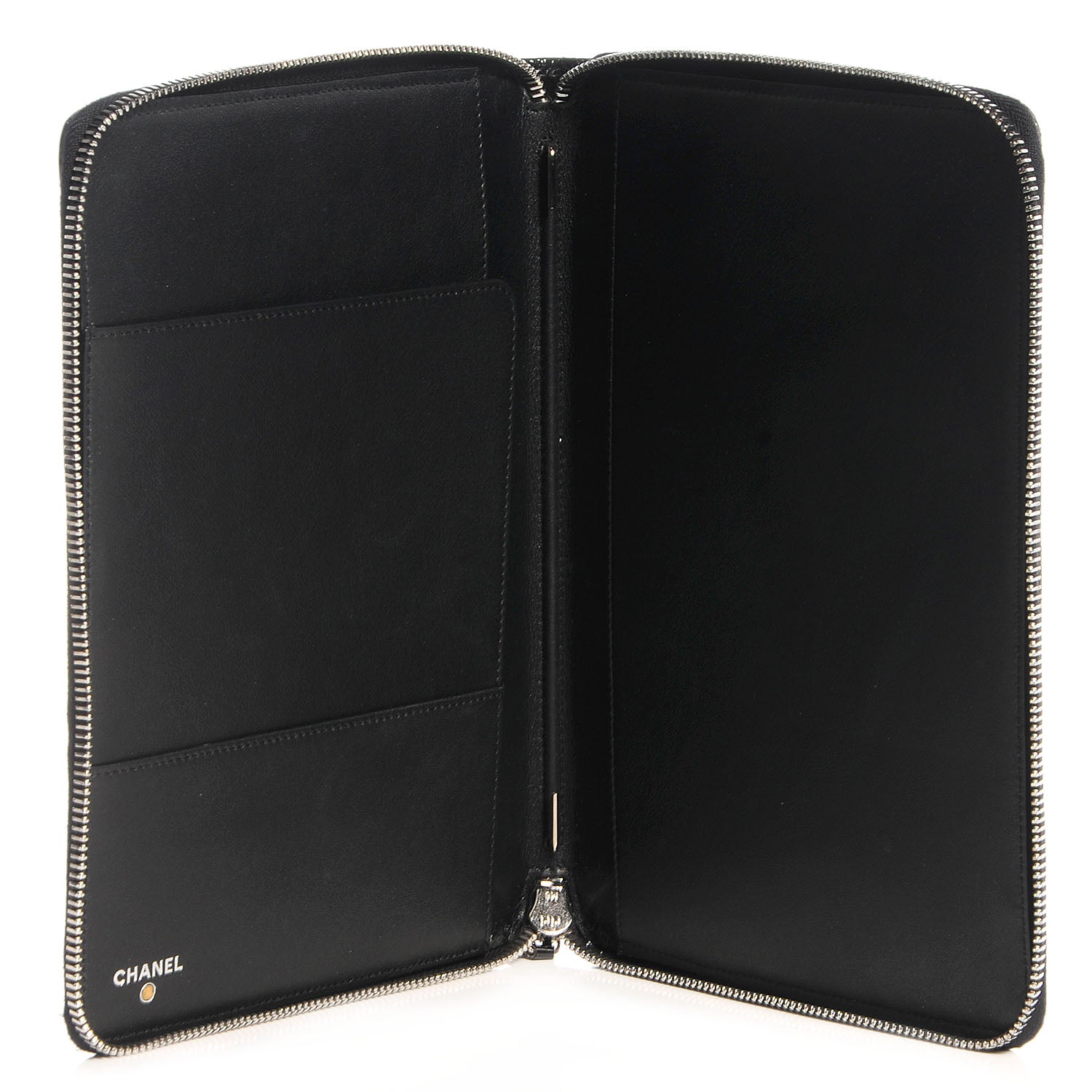 Chanel Patent Quilted Large Zip Around Agenda Black 5 of 8