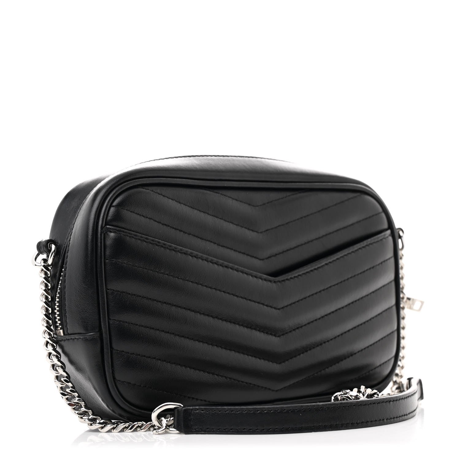 Saint Laurent Calfskin Matelasse Monogram Mini Lou Camera Bag Black 3 of 12