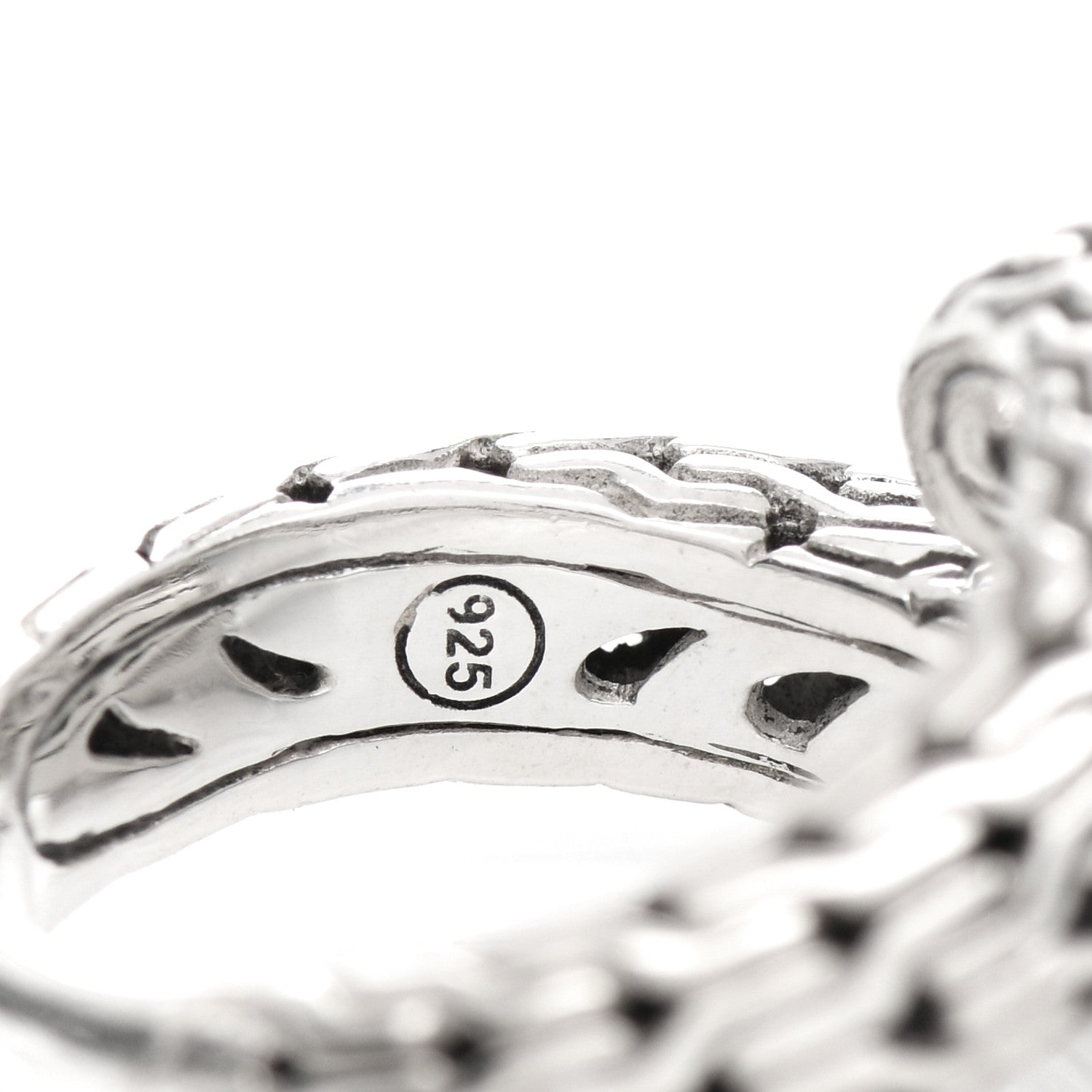 John Hardy Sterling Silver Classic Chain Bypass Ring 55 7.25 5 of 5