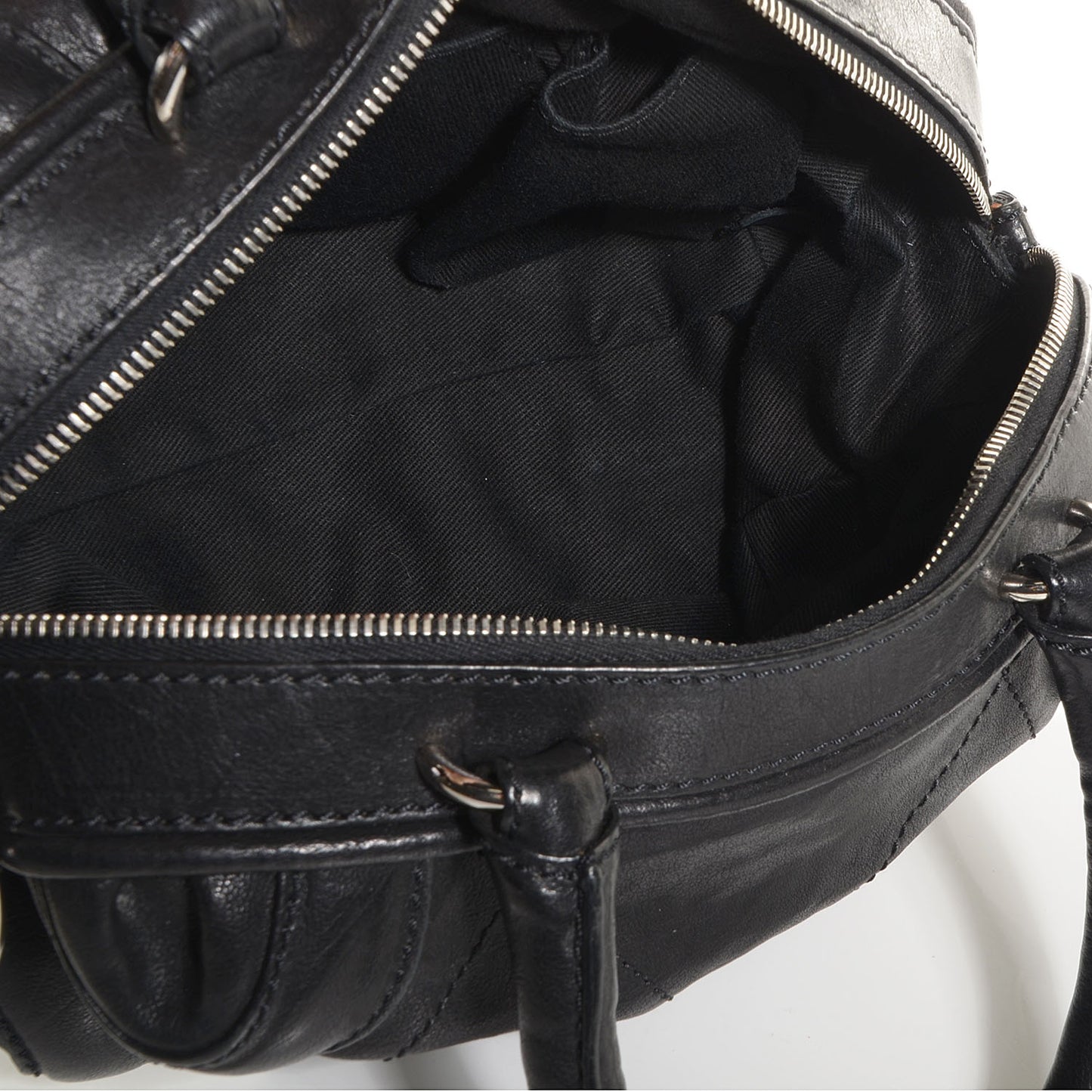 Calfskin Round Bowling Bag Black