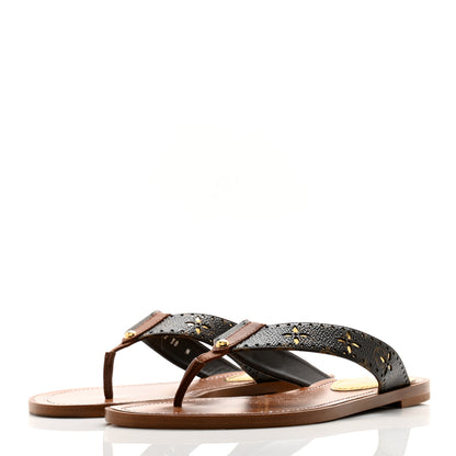 Louis Vuitton Monogram Sunny Flat Thong Sandals 38 Brown 3 of 9