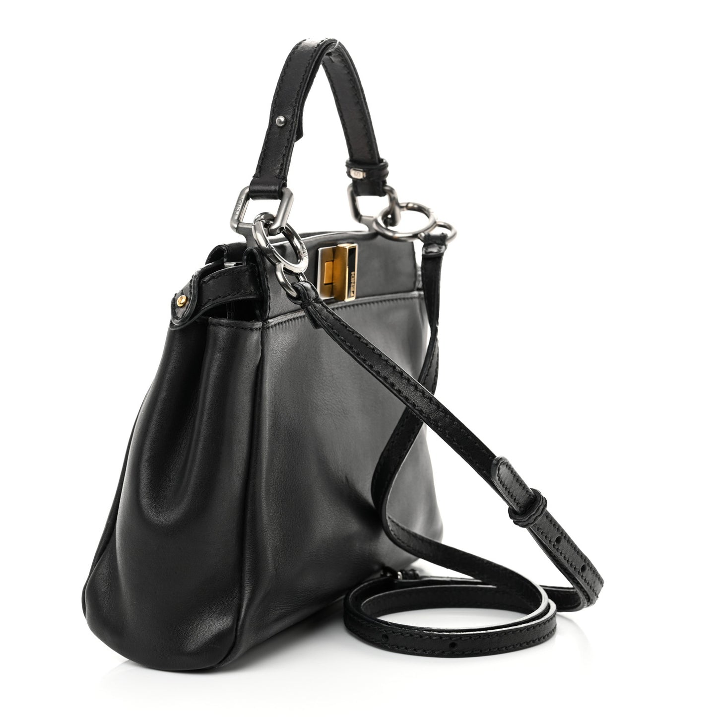 Vitello Saddle Mini Peekaboo Iconic Satchel Black