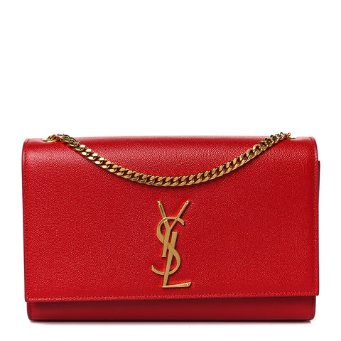 Grain De Poudre Medium Monogram Kate Satchel Red