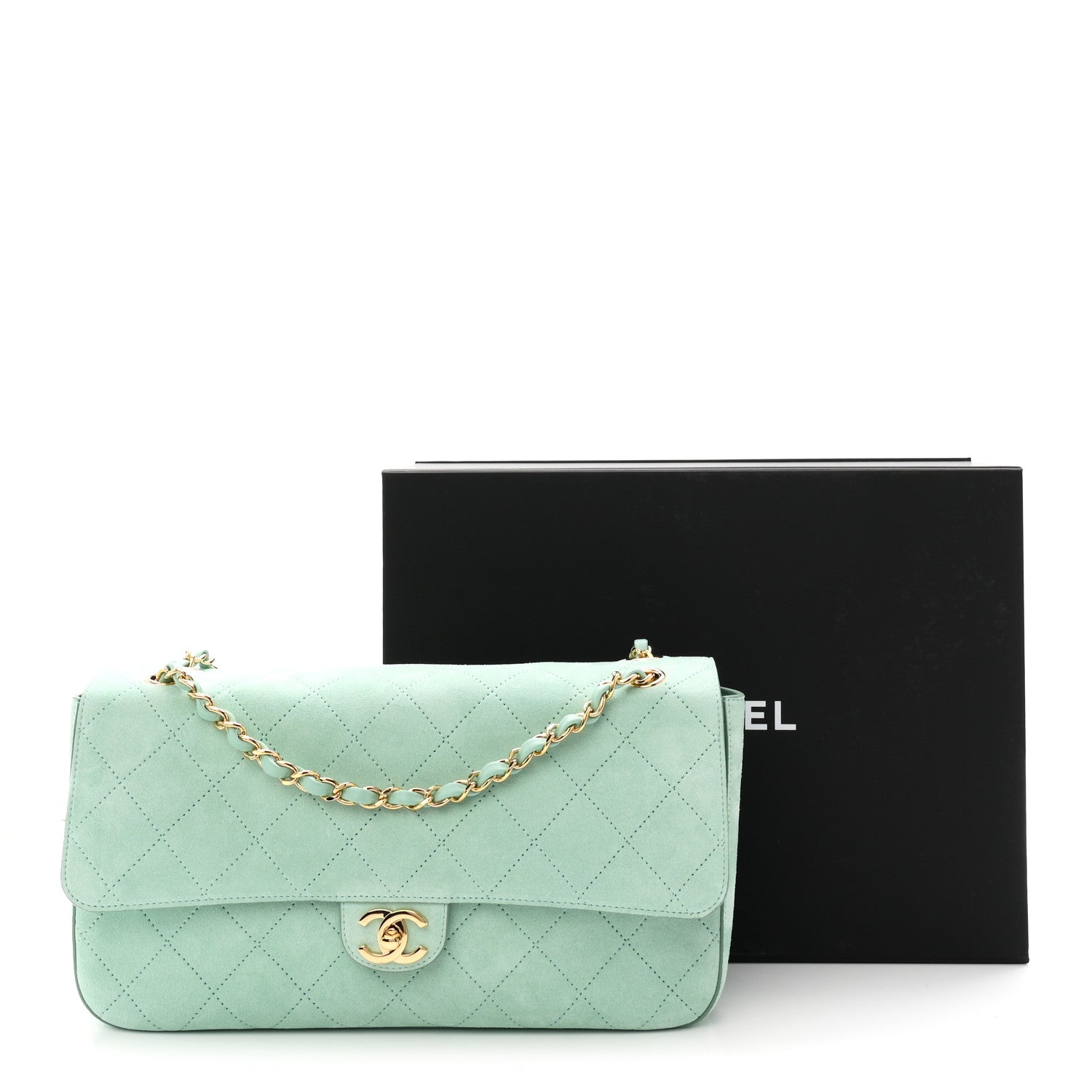 Chanel Suede Calfskin Small Souplissimo Maxi Flap Green 11 of 11
